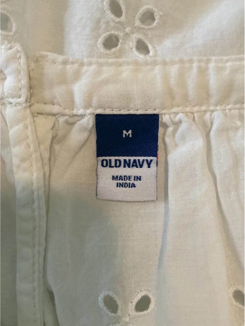 Old Navy Women's White Eyelet Cotton Blouse